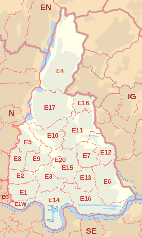 London East Postcode Areas